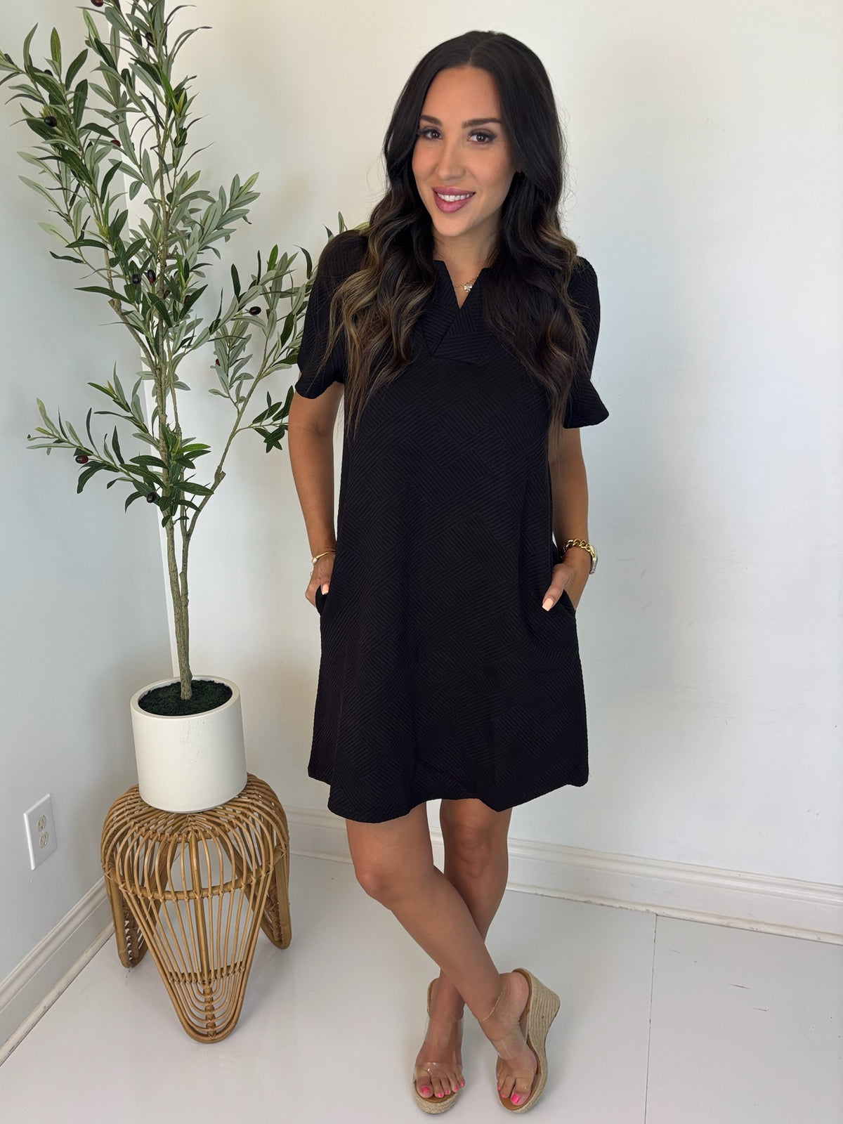 Polished Edge Textured Dress