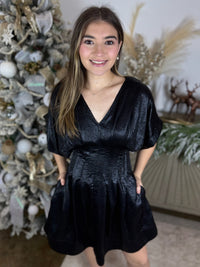 Black Tie Satin Dress