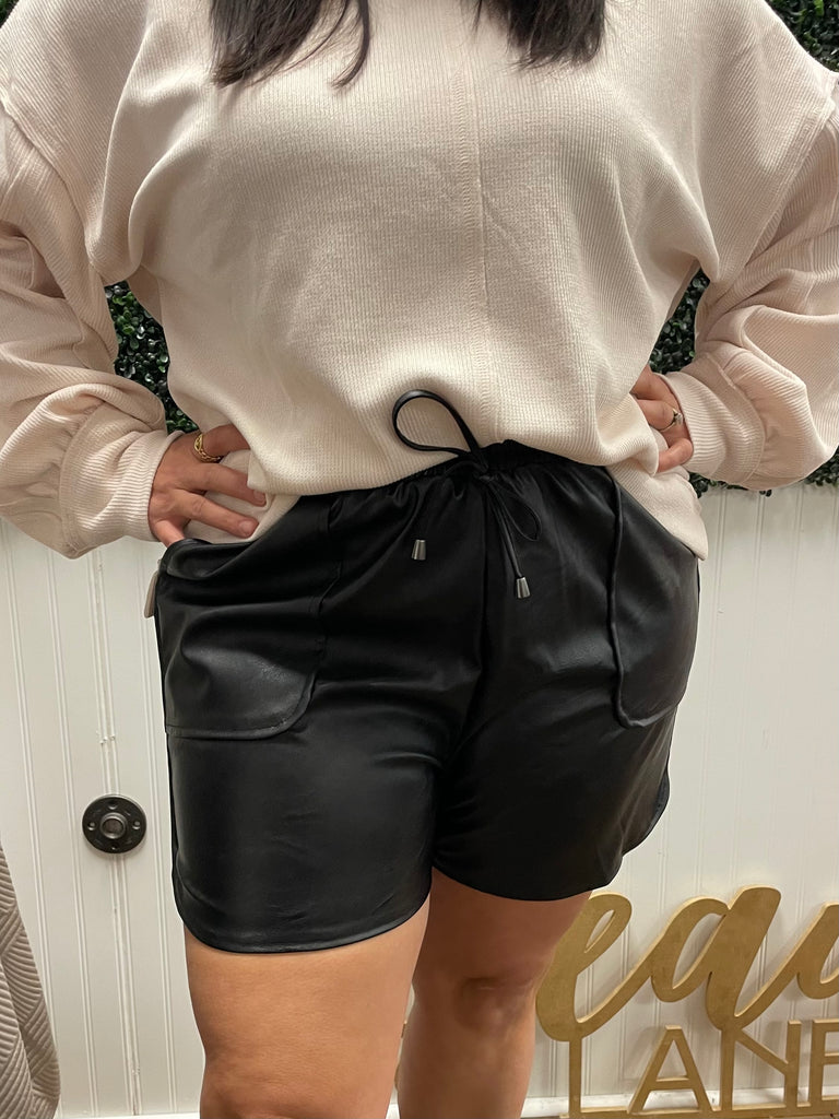 Serving Looks Leather Shorts