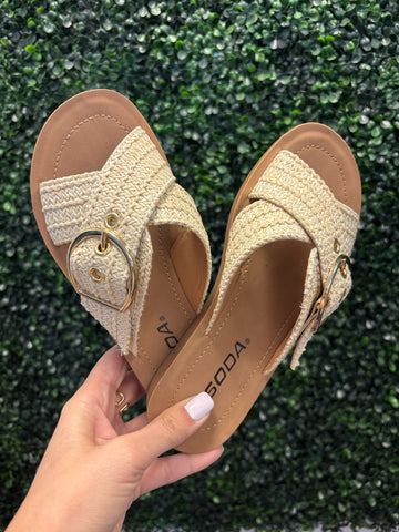 Graphic Sandal - Raffia