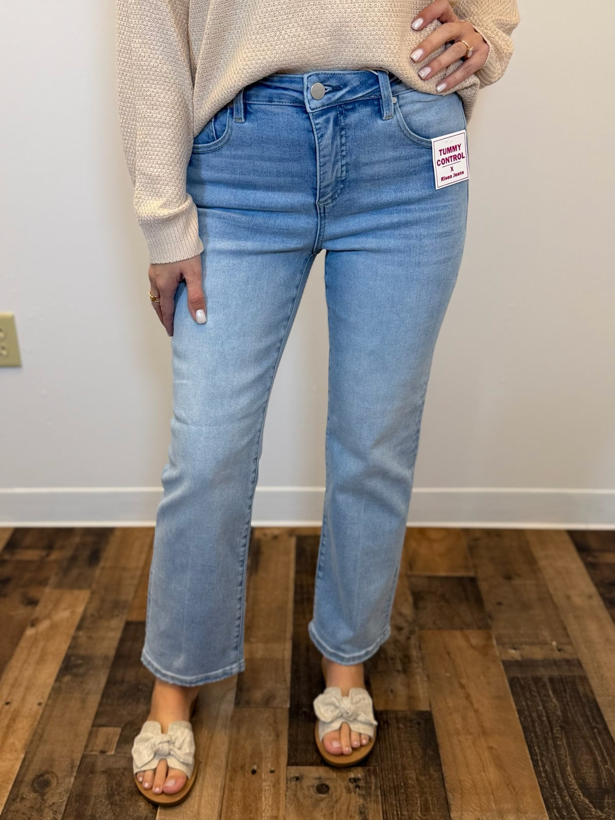 Ashlyn Tummy Control Crop Straight Jean - Risen
