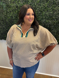 October Sky Striped Top - Plus