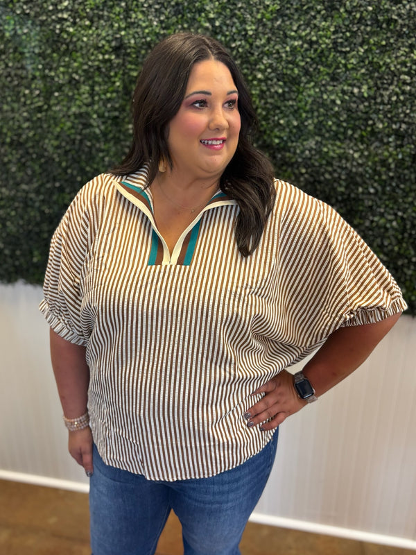 October Sky Striped Top - Plus