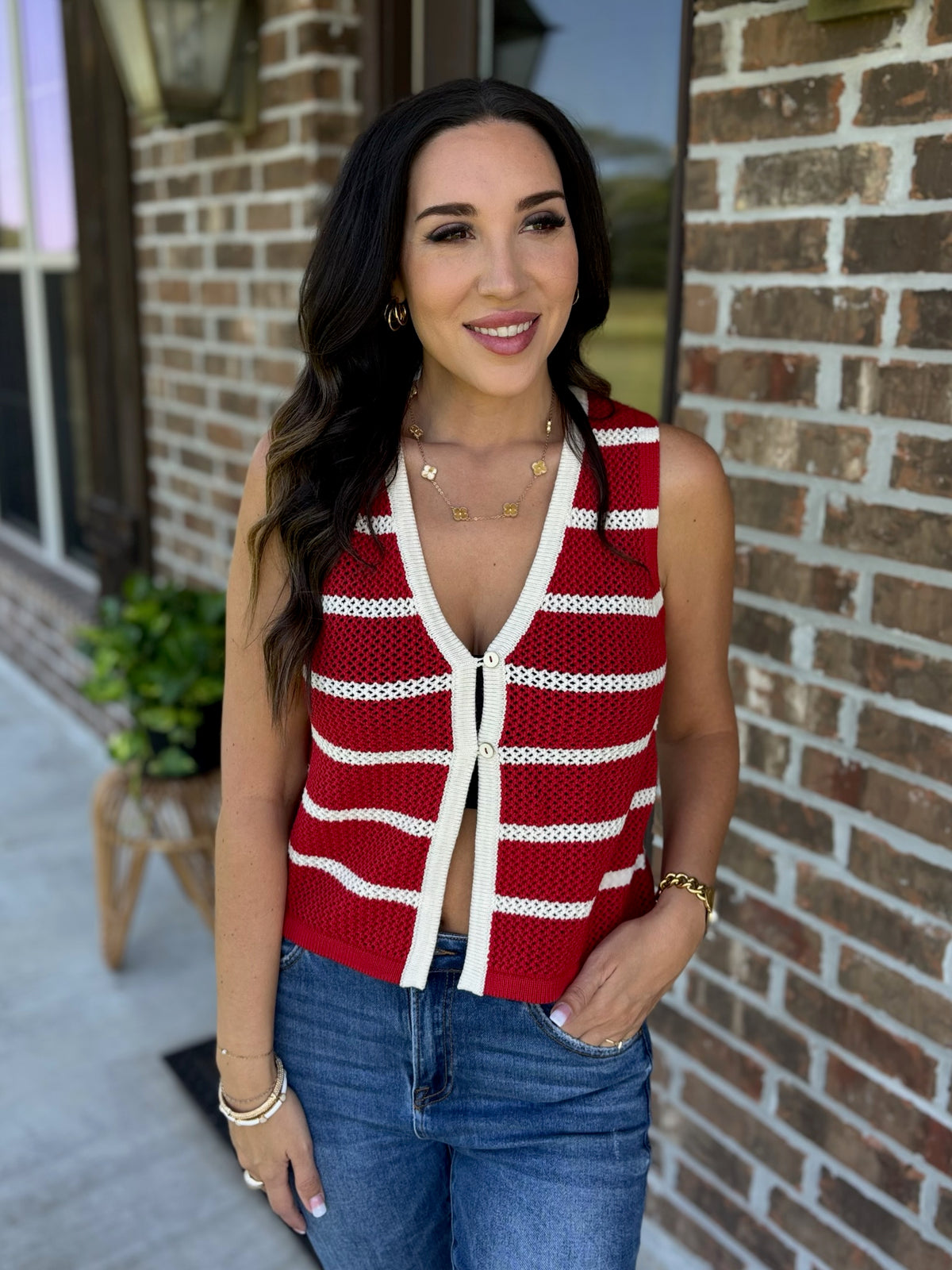 Harvest Stripe Knit Vest