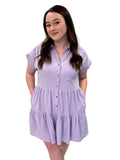 Lavender Fields Button Front Dress