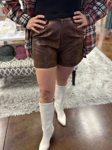 Mountain Lodge Leather Shorts