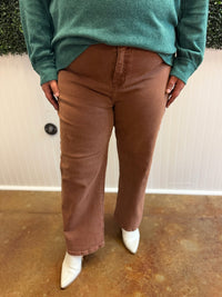 Espresso Cropped Straight Leg Jean - Risen (PLUS)