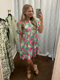 Island Breeze Balloon Sleeve Dress