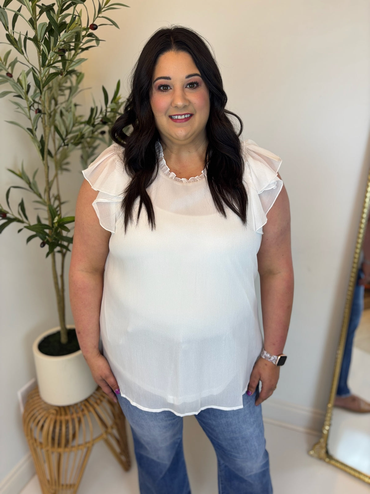 Stylish Soiree Cap Sleeve Top - Plus