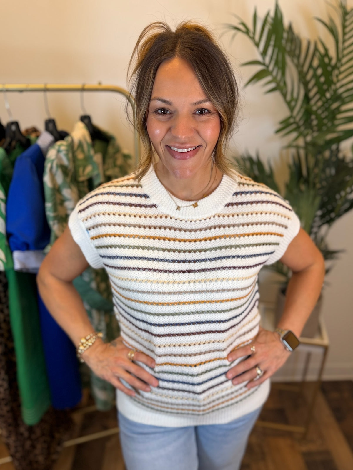 Soft Stitch Striped Top