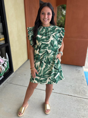 Pretty Palms Mini Dress