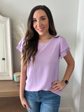 All Smiles Flutter Sleeve Top