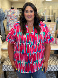 Thoughts of Hue Brush Stroke Print Top