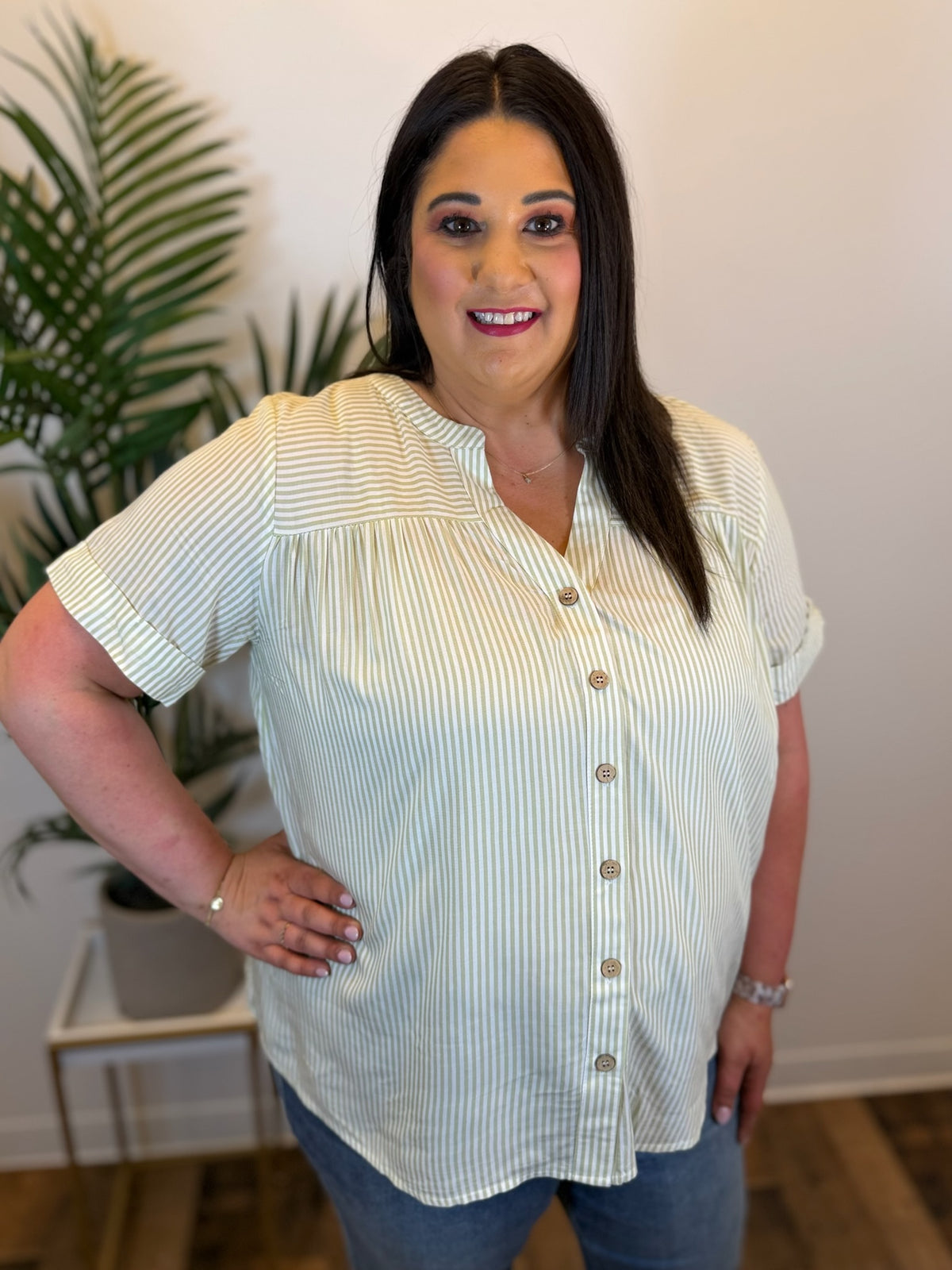 Spring Grove Button Front Top - Plus