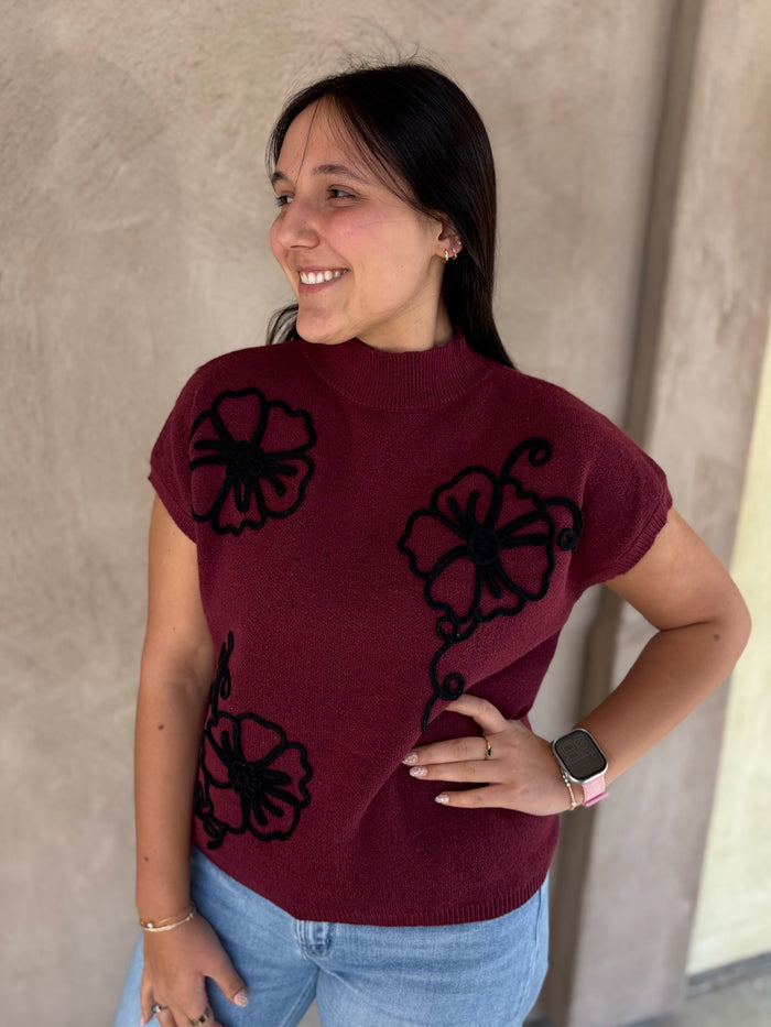 Artful Blooms Knit Top