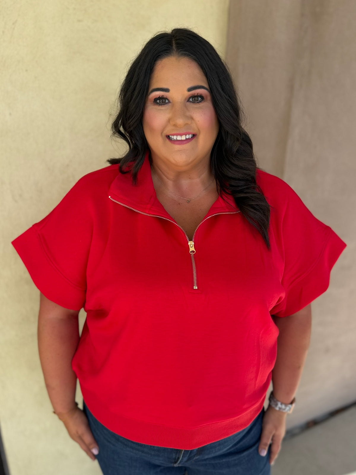 Plans Pending Half Zip Top - Plus