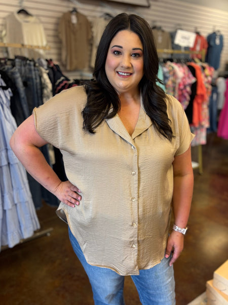 Basic is Best Button Front Blouse - Plus