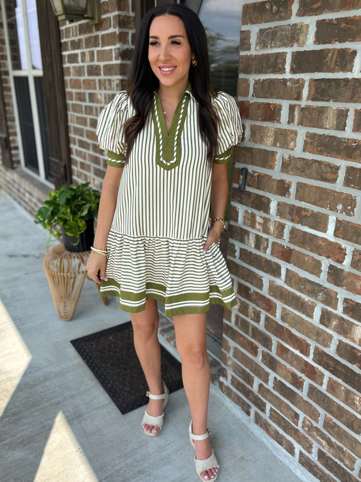 Evergreen Trails Striped Dress