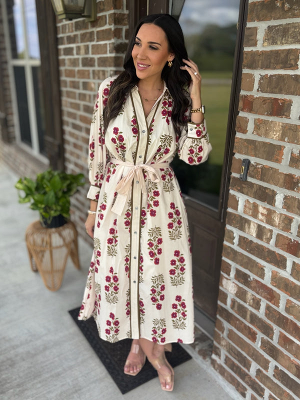 Wild Blooms Belted Dress