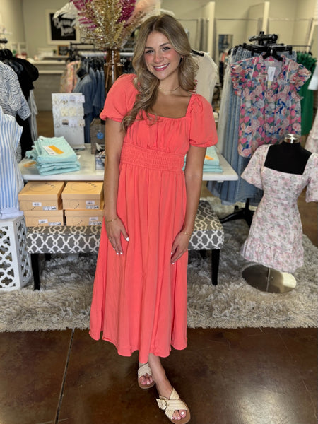 Coral Reef Midi Dress