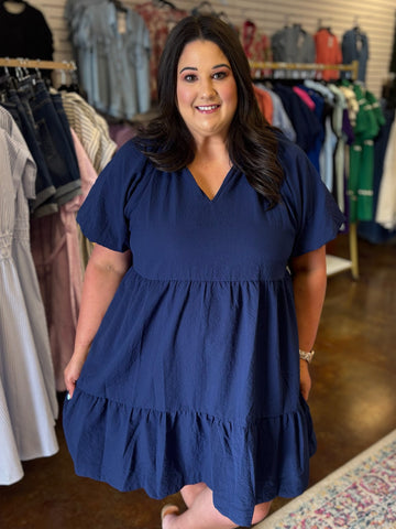 Take a Stroll Textured Dress - Plus