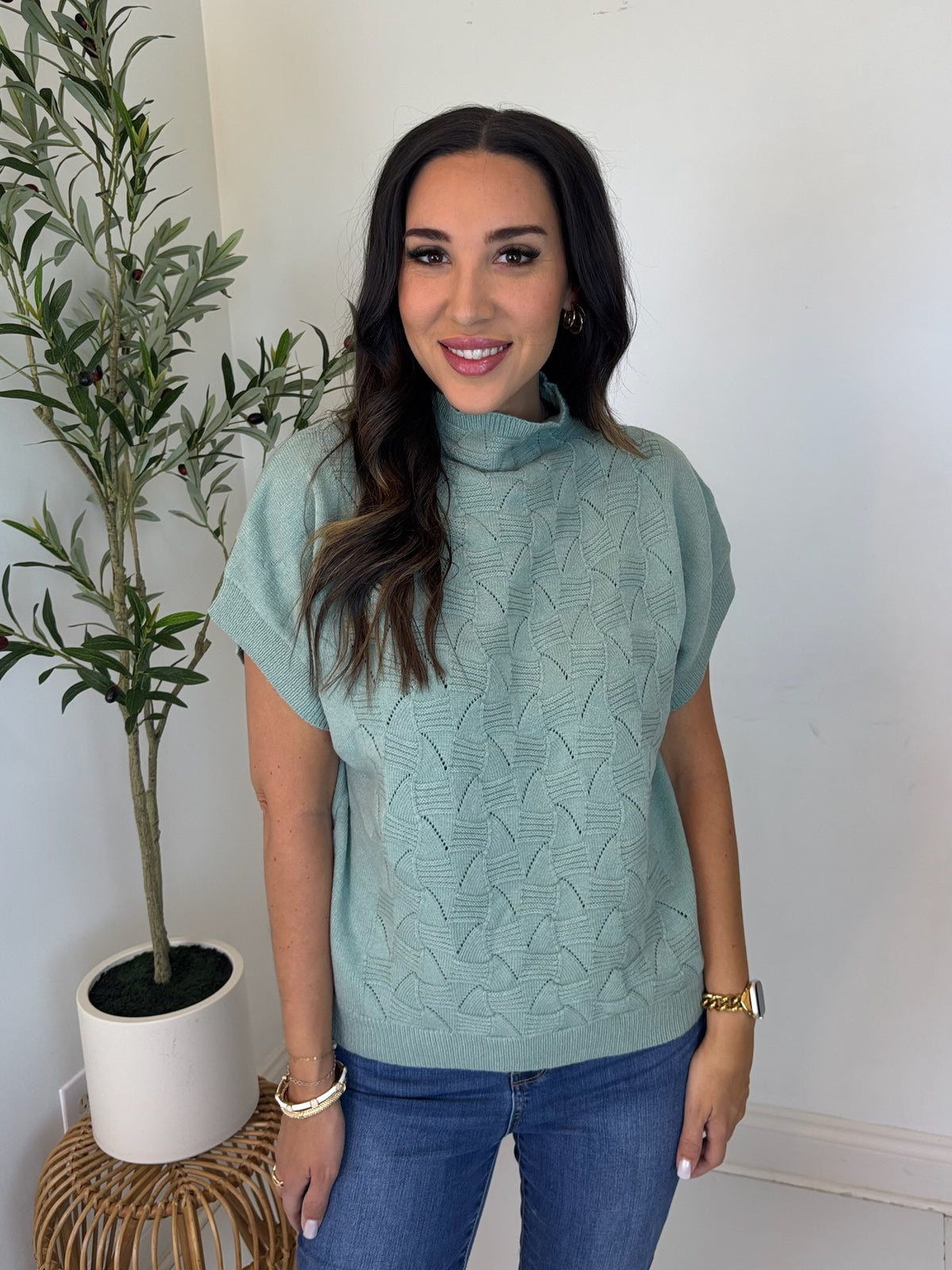 Muted Moment Mock Neck Top