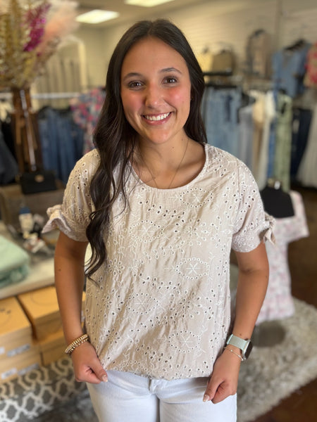 Easy Peasy Eyelet Lace Top