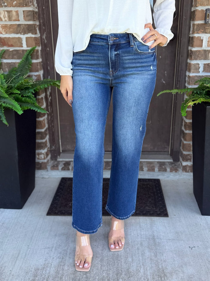 Miranda Mid Rise Crop Straight Jean