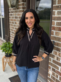 A Little Wild Leopard Trim Top