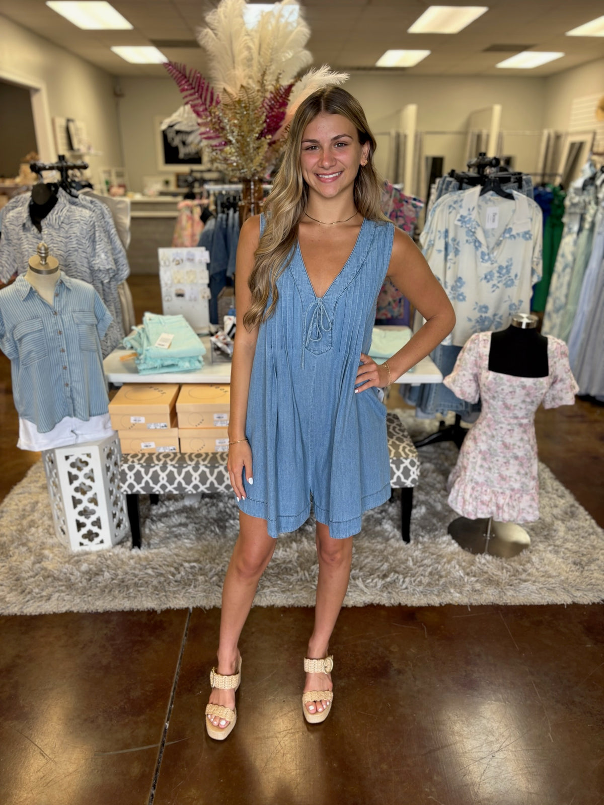 Rodeo Chic Denim Romper