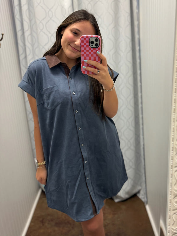 Seasonal Shift Button Front Dress