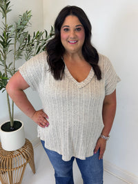 Weekend Ease V Neck Top - Plus