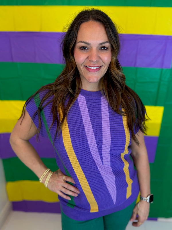 Colorful Krewe Knit Top