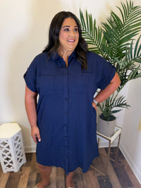 Tailgate Time Button Front Dress - Plus