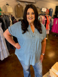 In the South Chambray Top - Plus