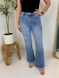 Victoria Vintage Frayed Bootcut Jean - Risen