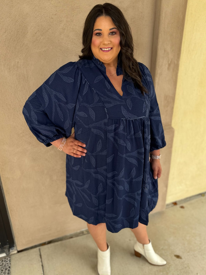 Soft Whisper Split Neck Dress - Plus