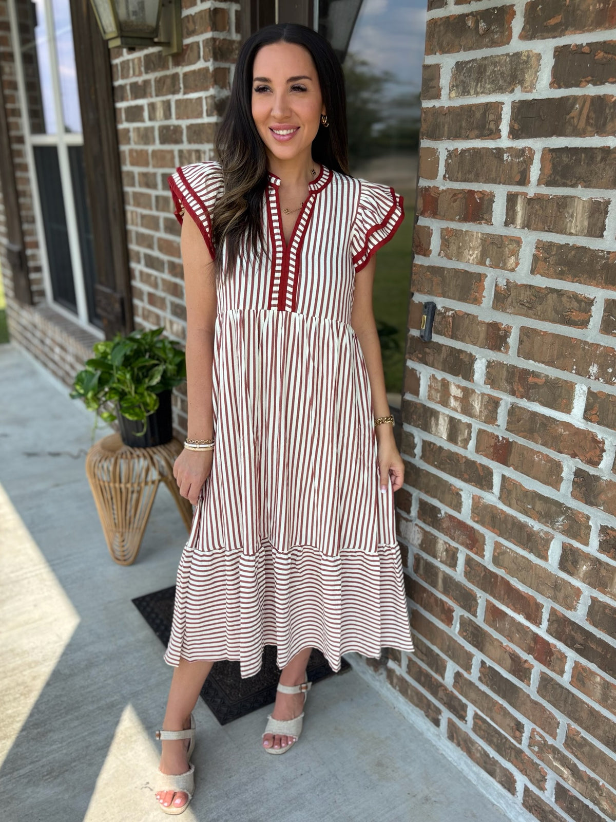 Crimson Kiss Midi Dress