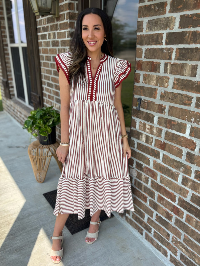 Crimson Kiss Midi Dress