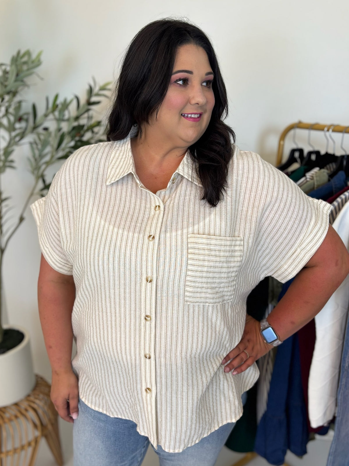 Soft Intentions Striped Top - Plus