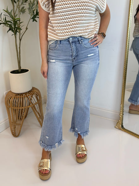 Carter Crop Flare Jean - Risen