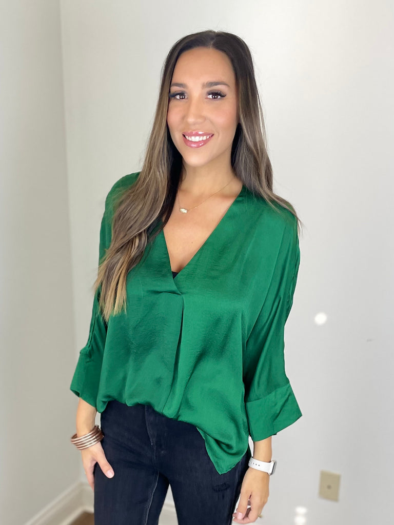 Fiona Forest Green Blouse