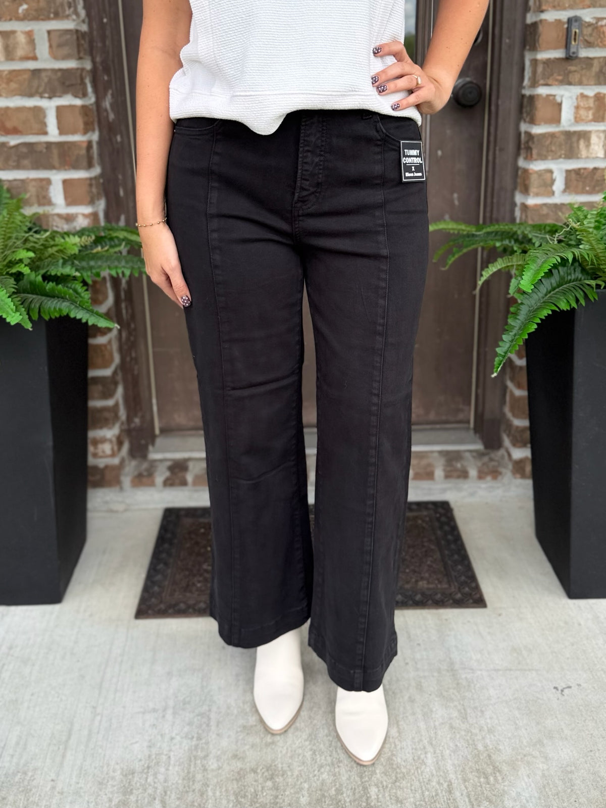 Hazel Tummy Control Cropped Wide Leg Jean - Risen