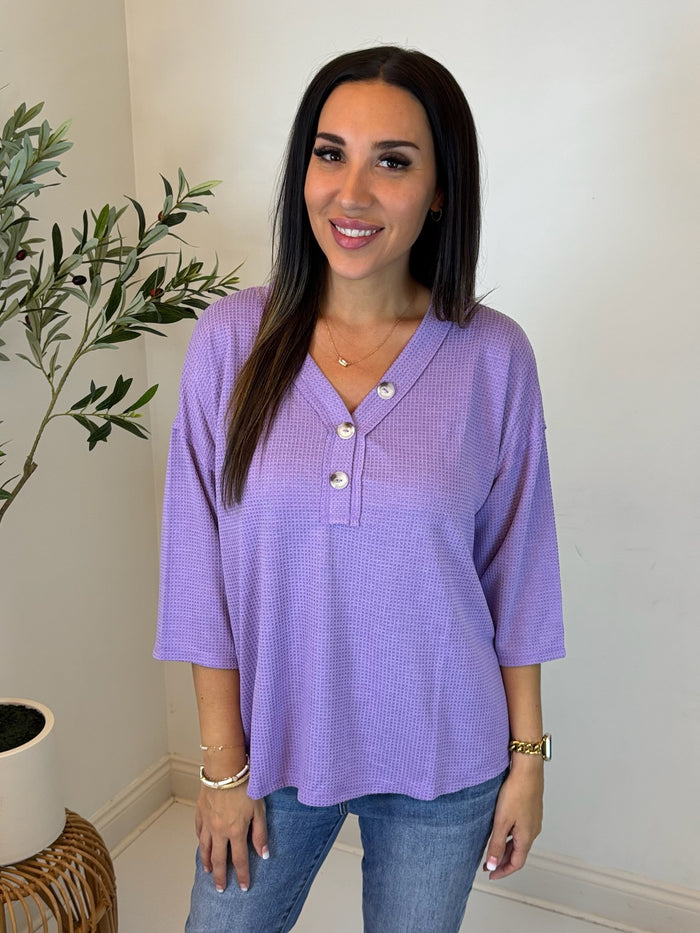 Laid Back Waffle Knit Top