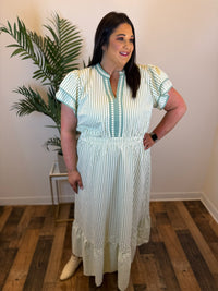 Tea Time Striped Dress - Plus