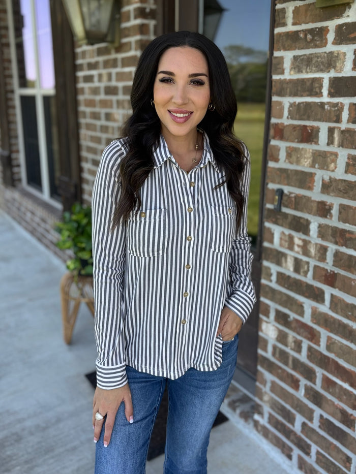 New Classic Button Front Top