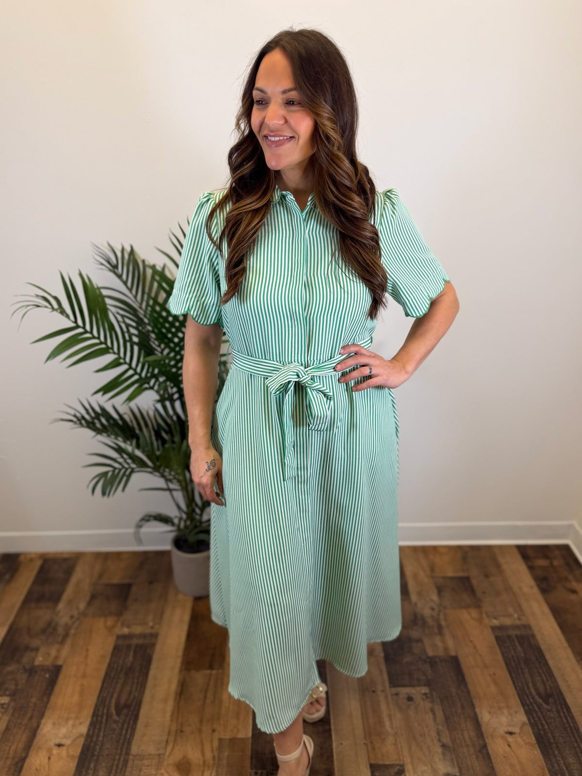 Properly Striped Midi Dress