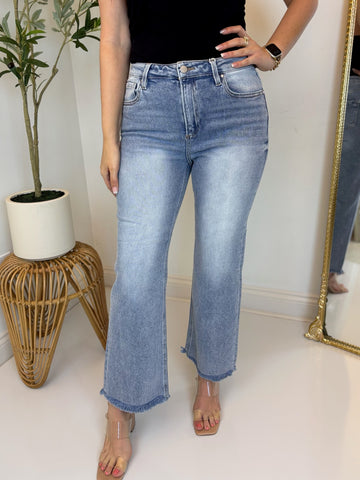 Anais Ankle Wide Straight Jean - Risen
