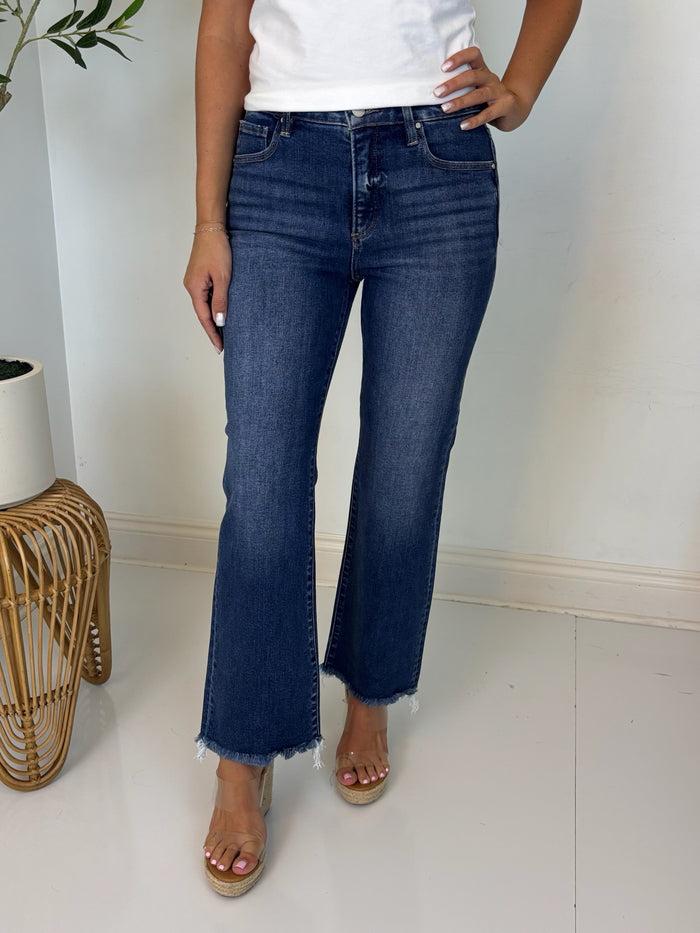 Calliope Crop Straight Leg Jean - Risen (Dark Wash)