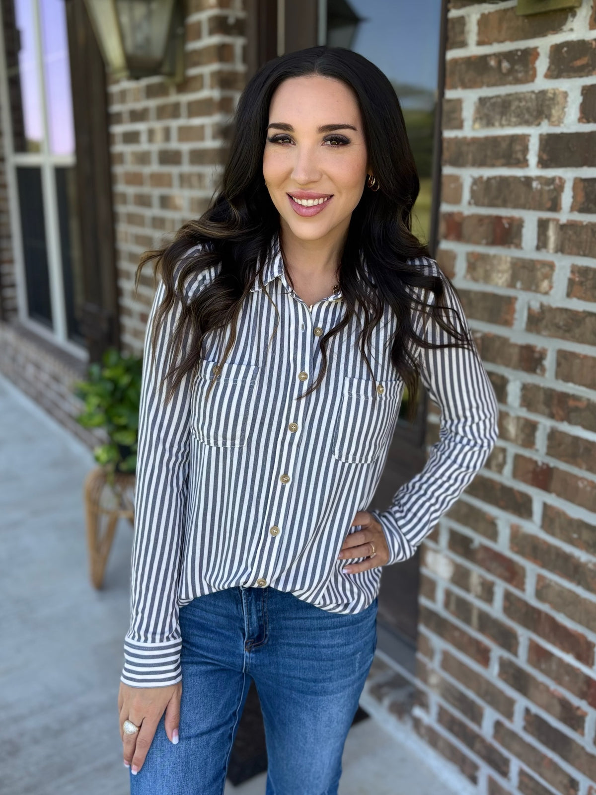 New Classic Button Front Top